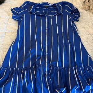 J. Crew Blue and White Striped Dress